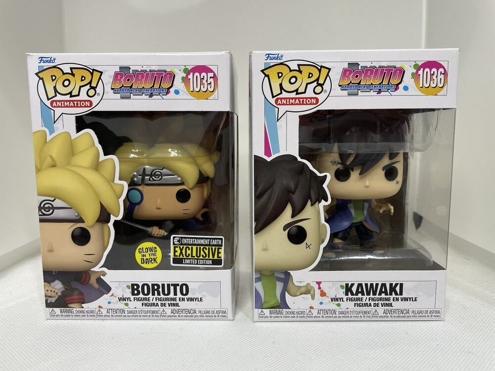 Funko Pop Boruto 1035 Entertainment Earth Exc GITD & Kawaki 1036 Bundle